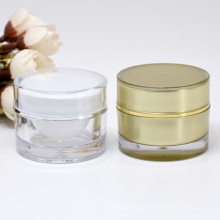 10g Golden Acrylic Double Wall Round Luxury Cosmetic Jar